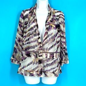 Papike Sheer Kimono Kimono Style 3/4 Sleeve Top Size Medium NWT Rayon Blend